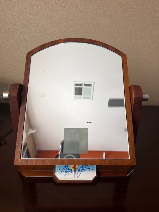 Maui Jim Other - Maui Jim Sunglasses Dealer Display Wood Vanity Countertop Tilt Mirror